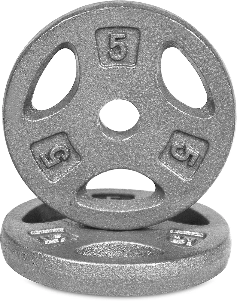 WF Athletic Supply Cast Iron 1-Inch Standard Grip Plate for Strength Training, Muscle Toning, Weight Loss & Crossfit - Multiple Choices Available