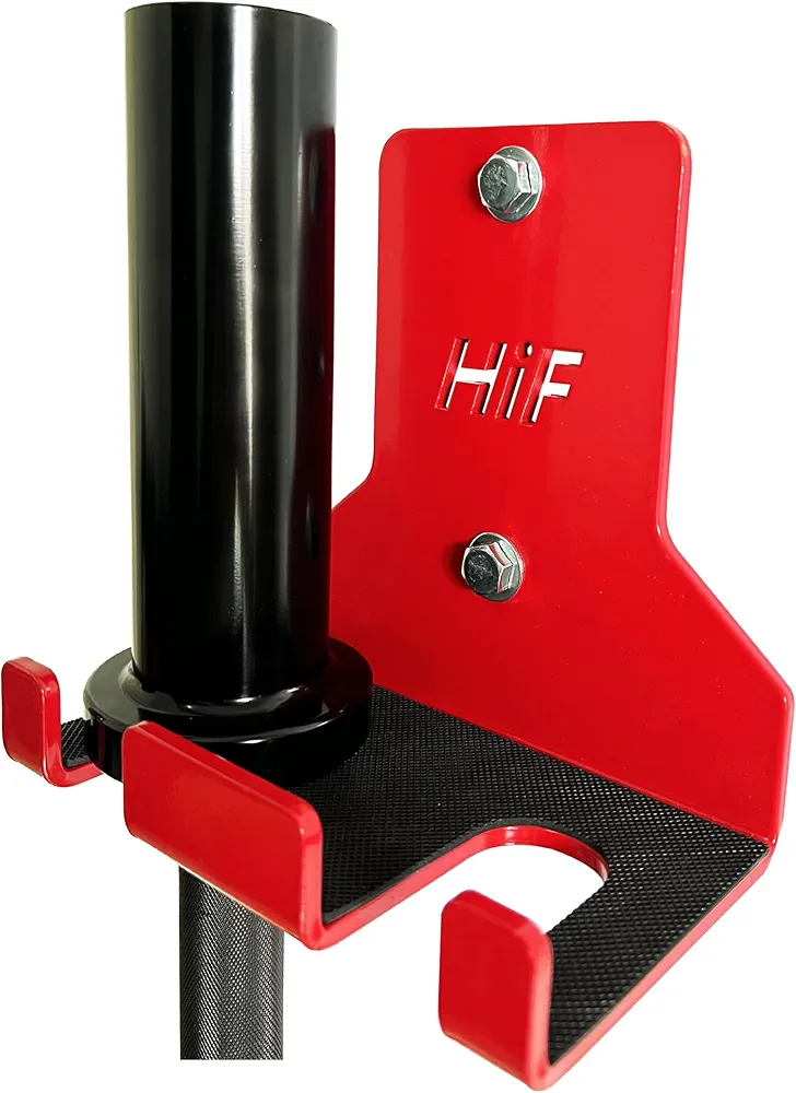 HIFLAME Double Barbell Storage Wall Mounted Storage Rack, Wall Barbell Rack, Olympic Wall Mount Barbell Holder,Vertical Hanging Barbell Rack.Suitable for Gym.Home Fitness. (Red)