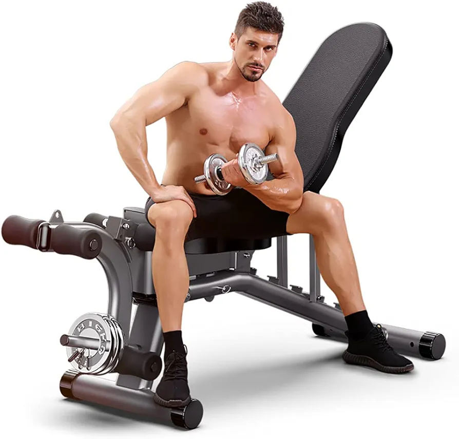 Weight Bench, Adjustable Weight Bench Full Body Workout Foldable Incline Decline Exercise Workout Bench for Home Gym