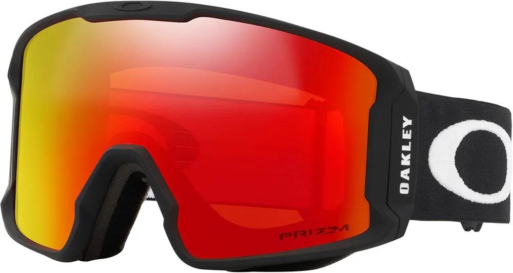 Oakley OO7070-02 Men's Line Miner Snow Goggles, Matte Black, Prizm Torch Iridium, Large