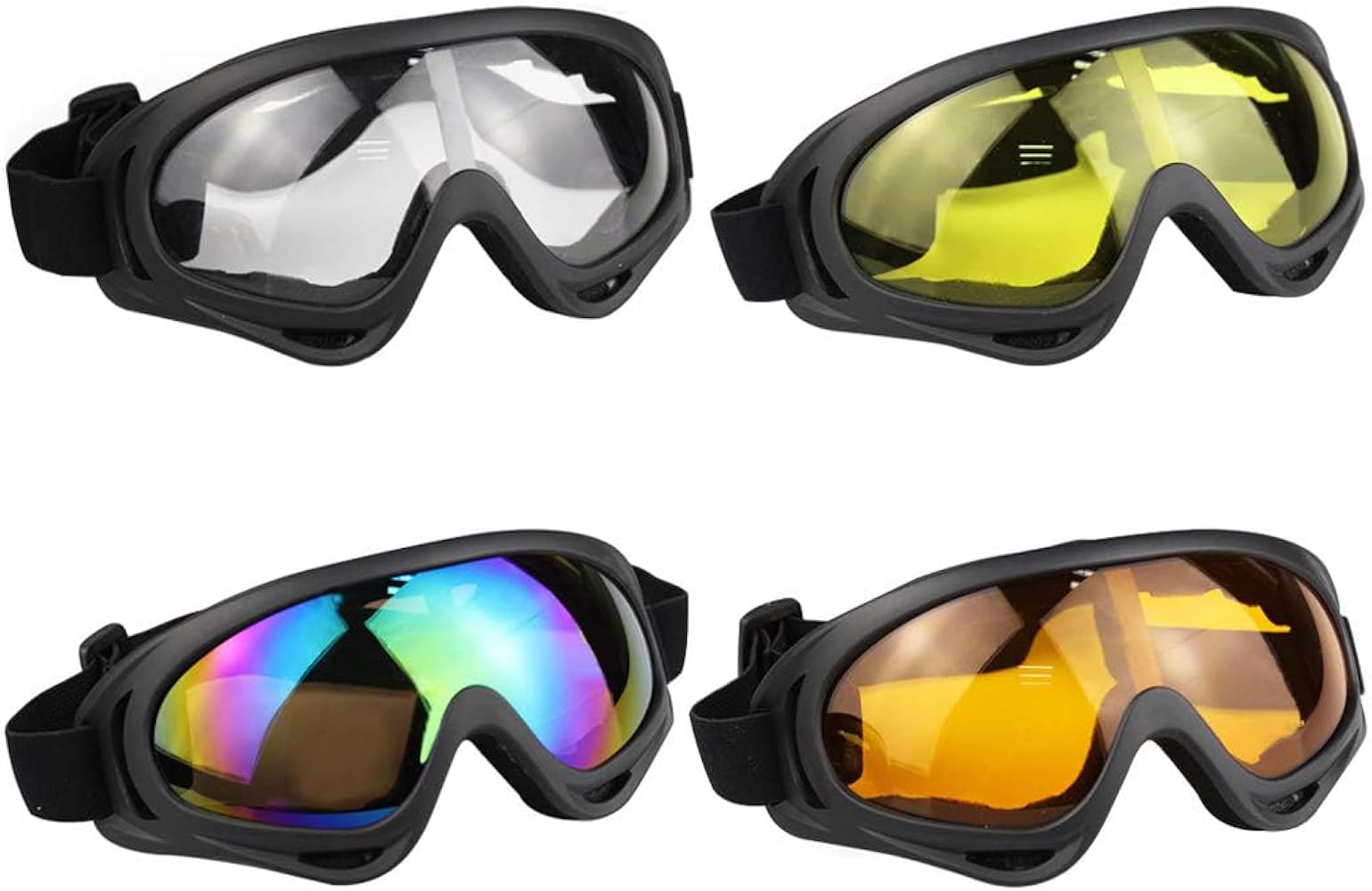 AOUTACC 4 Pack Ski Goggles UV400 Dustproof Protection Goggles for Tactical Motorcycle