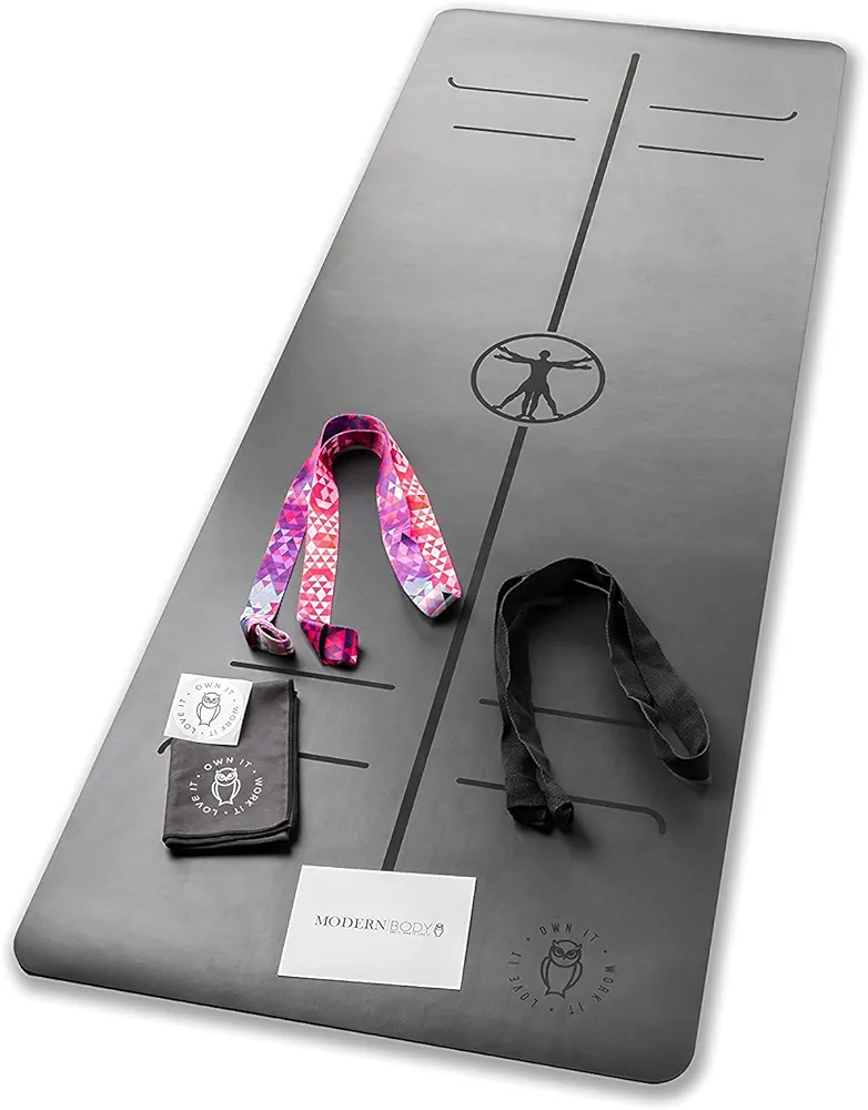 Extra Thick 6mm Yoga Mat for Fitness and Pilates - Natural Eco Friendly Rubber, Extra Cushion for Stability and Comfort, Absorbent non-slip grip with 2 carry straps