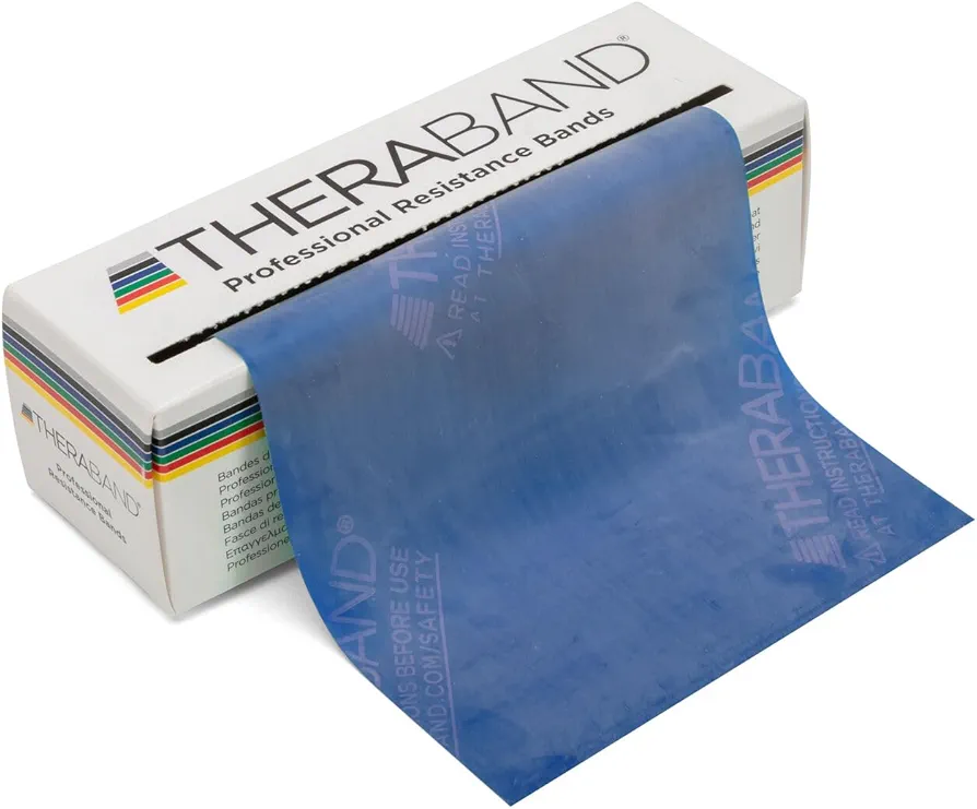 THERABAND Resistance Bands, 6 Yard Roll Professional Latex Elastic Band For Upper & Lower Body, Core Exercise, Physical Therapy, Pilates, Home Workouts, Rehab, Blue, Extra Heavy, Intermediate Level 2