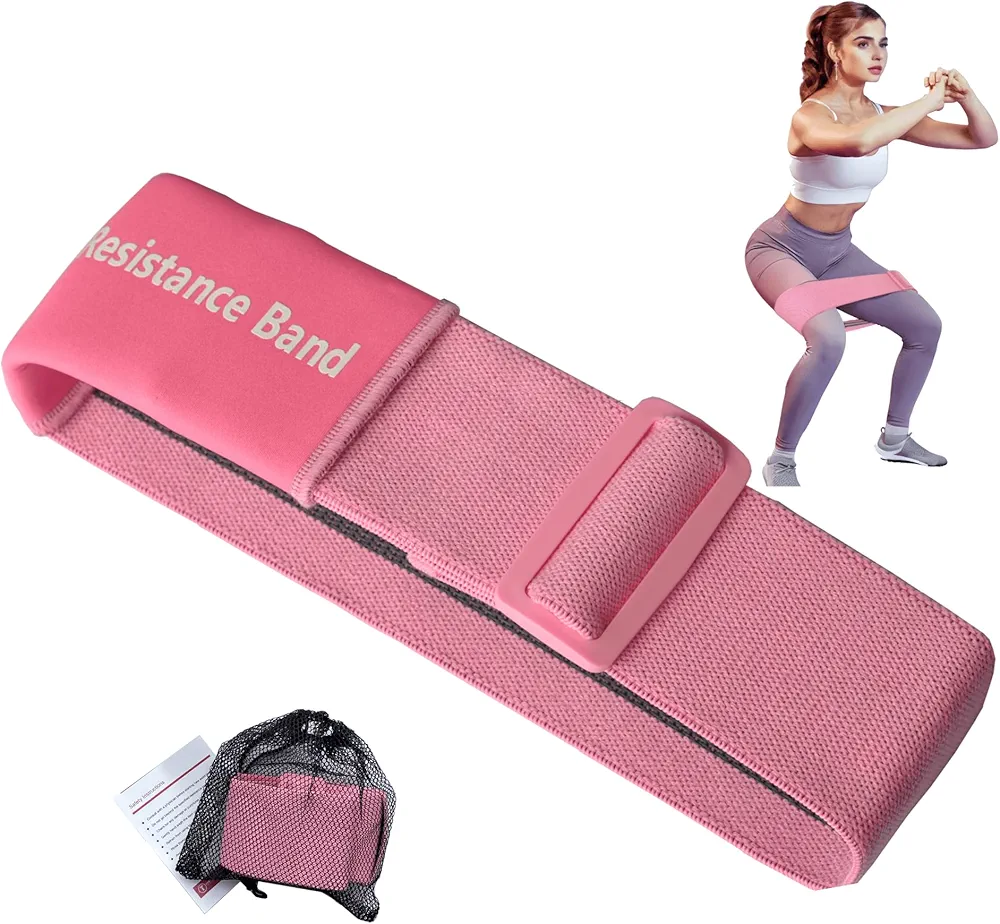 Adjustable Fabric Resistance Bands with Medium Resistance Levels, Non-Slip Exercise Bands for Men and Women, Perfect Workout Bands for Glutes and Lower Body Training - 1 Pack