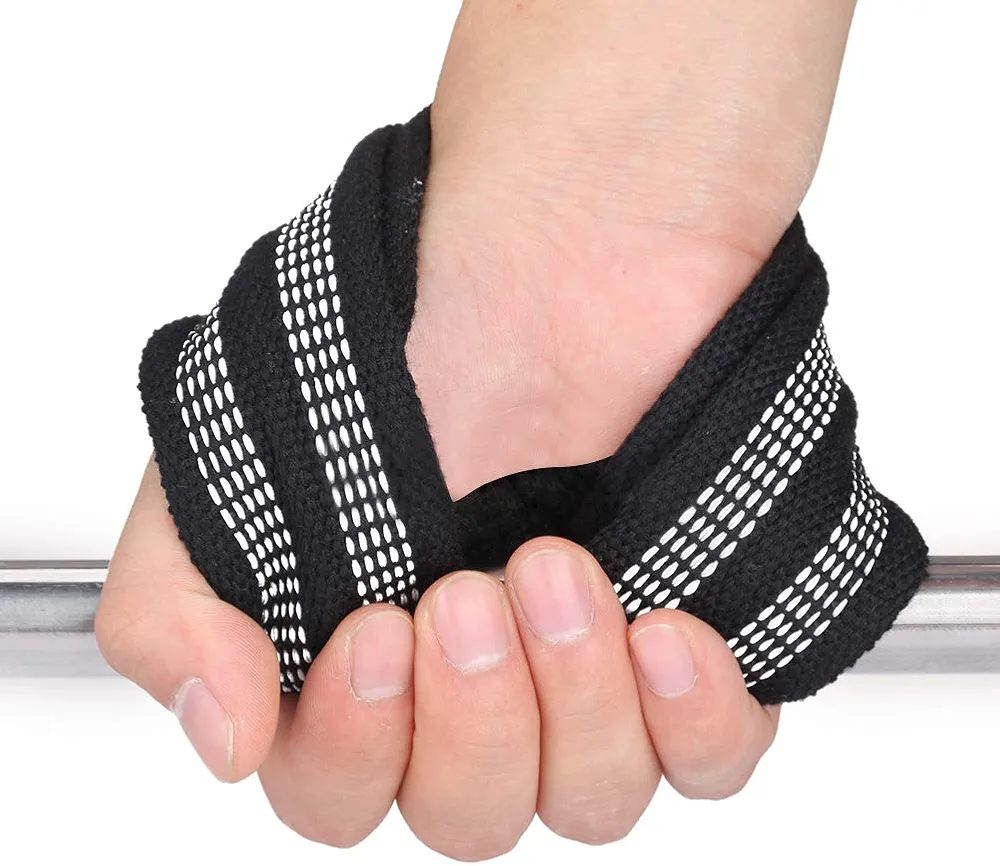 1 Pair Figure 8 Weight Lifting Straps Dead Lift Wrist Strap for Pull Ups Horizontal Powerlifting Gym Fitness Bodybuilding Equipment