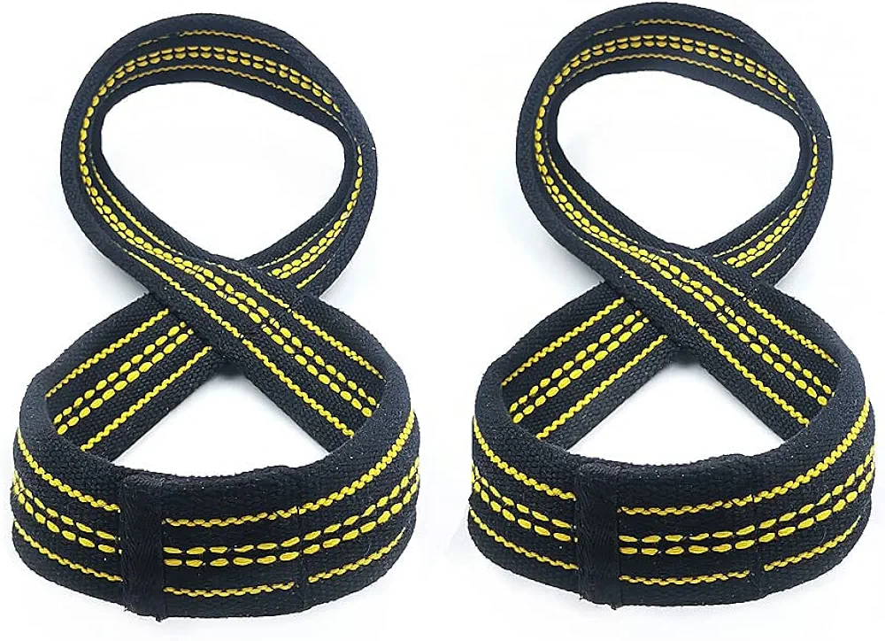 2PCS Figure 8 Weight Lifting Straps Wrist Strap for Pull Ups Horizontal Bar Powerlifting Gym Fitness Bodybuilding Equipment