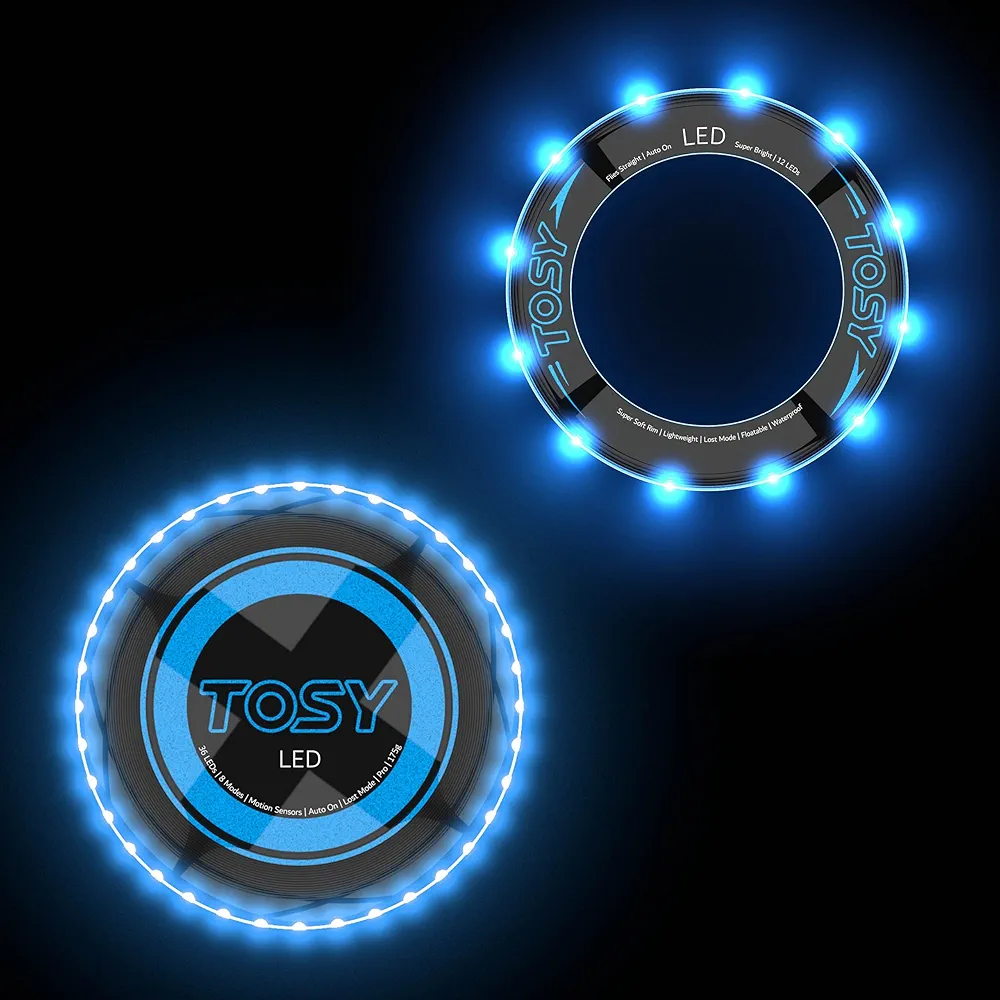 TOSY Bundle of 2 - Blue Frisbee + Blue Flying Ring