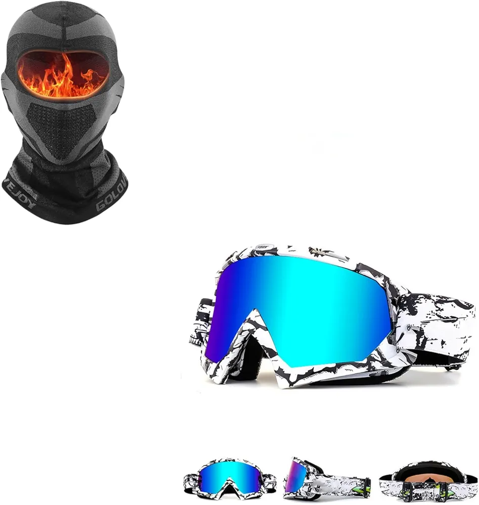 Zsling OTG Ski Snow Goggles, UV Protection Anti Fog Snowboard Goggles Ski Mask, Balaclava Winter Full Face Mask for Men and Women Cold Weather Gear -Skiing, Snowboarding Mask