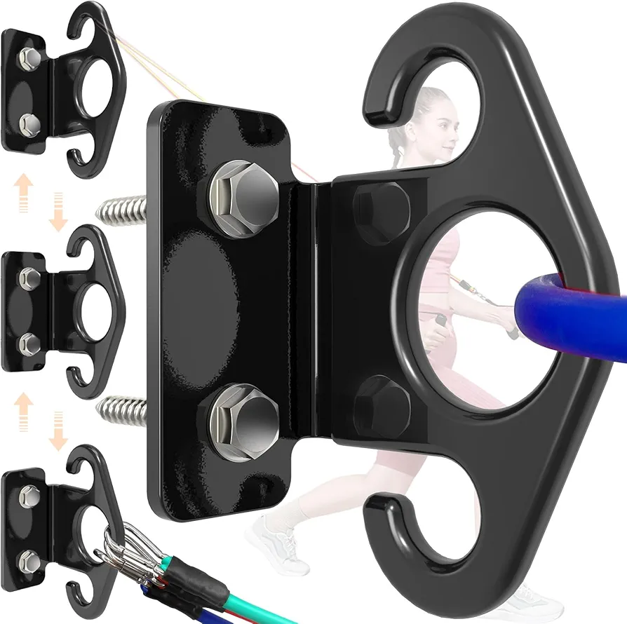 Resistance Band Wall Anchors, Wall Mounted Modular Hooking Platform, Workout Wall Mount Anchor, Training Anchor Mounted Hook Exercise Station for Home Gym Workouts,Yoga,Fitness,Strength Training,Black