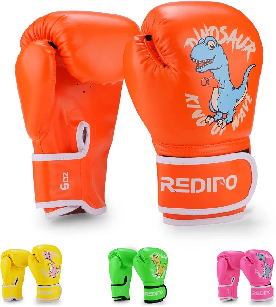 Kids Boxing Gloves for Boys and Girls, Youth Boxing Training Gloves for Kids 3-15, 4&6OZ Punching Bag Kickboxing Thai Mitts MMA Training Sparring Gloves