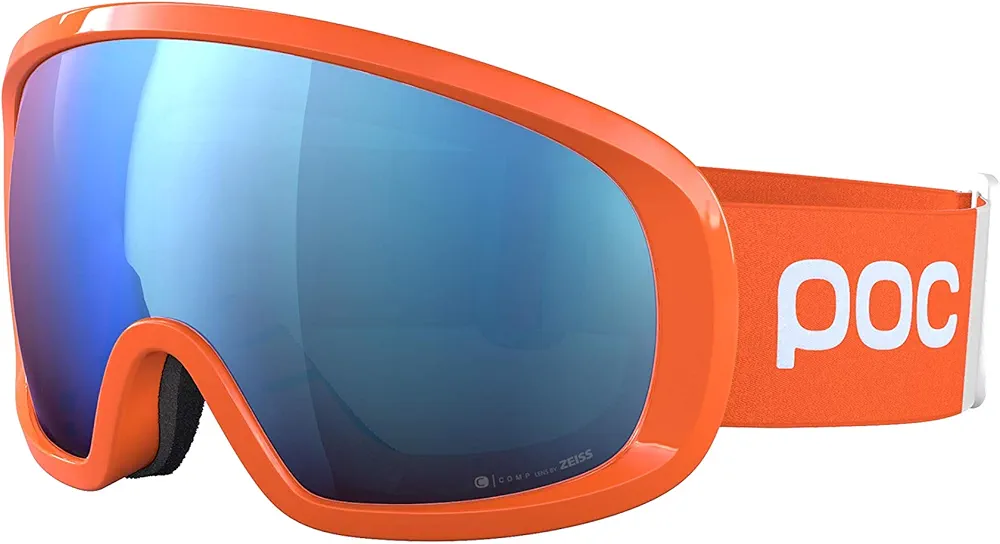 POC, Fovea Mid Clarity Comp Goggles for Skiing and Snowboarding, Fluorescent Orange/Spektris Blue, One Size