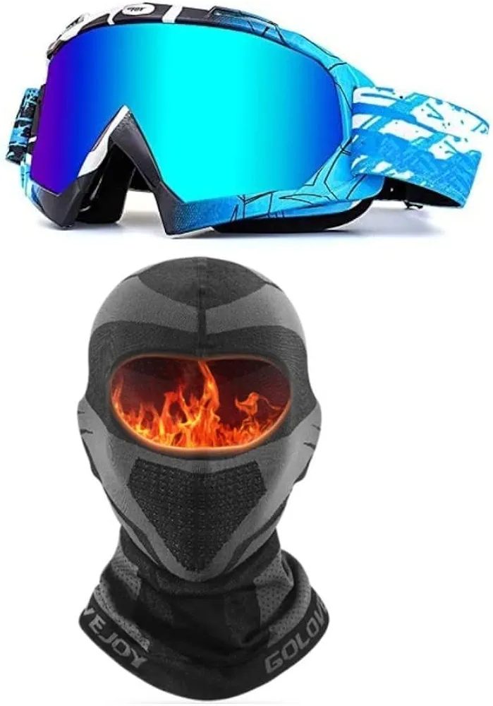Zsling Goggles and Mask OTG Ski Snow Goggles, UV Protection Anti Fog Snowboard Goggles for Men Women Youth, Ski Mask, Balaclava Winter Full Face Mask for Men and Women Cold Weather Gear