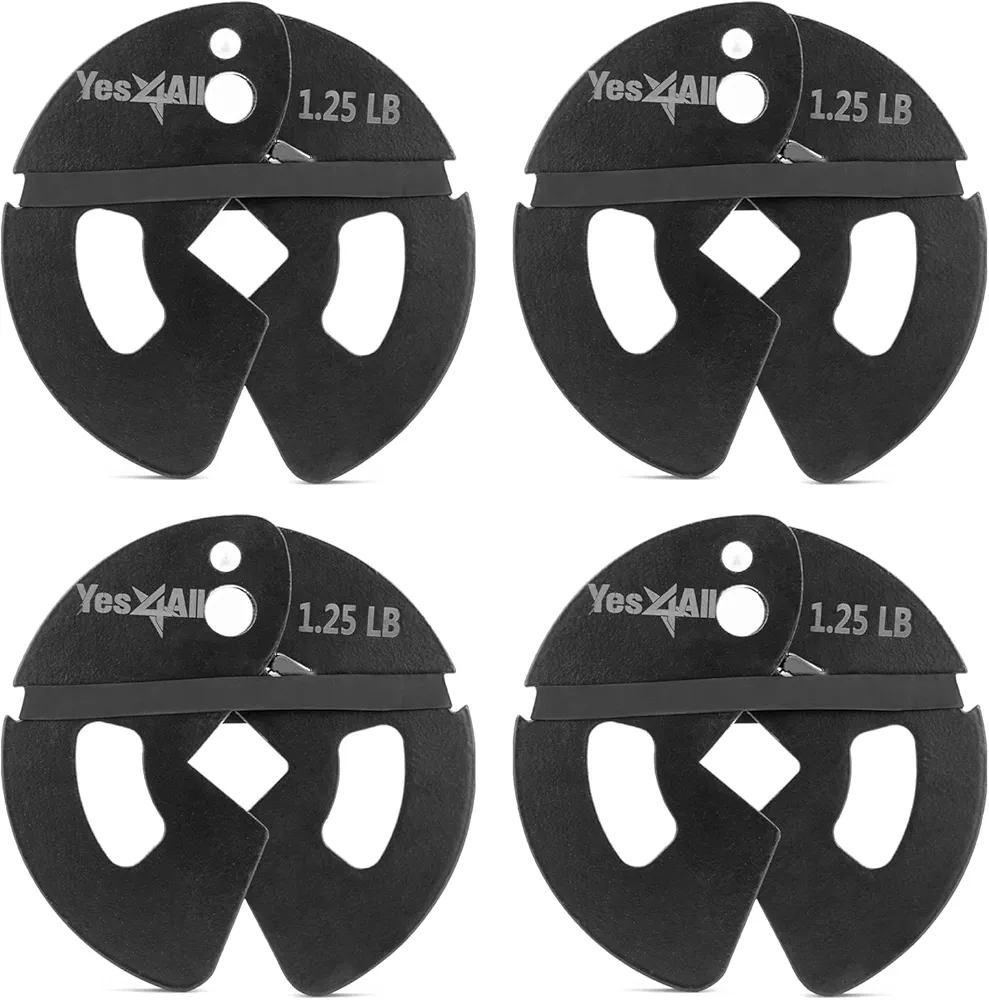 Yes4All Fractional Weight Plates Set, Available In Steel And Rubber, Set of 2/4/6 Plates in 1.25LB, 2.5LB, or 5LB Sizes, Micro Change Plates for Dumbbell and Olympic Barbell Weightlifting