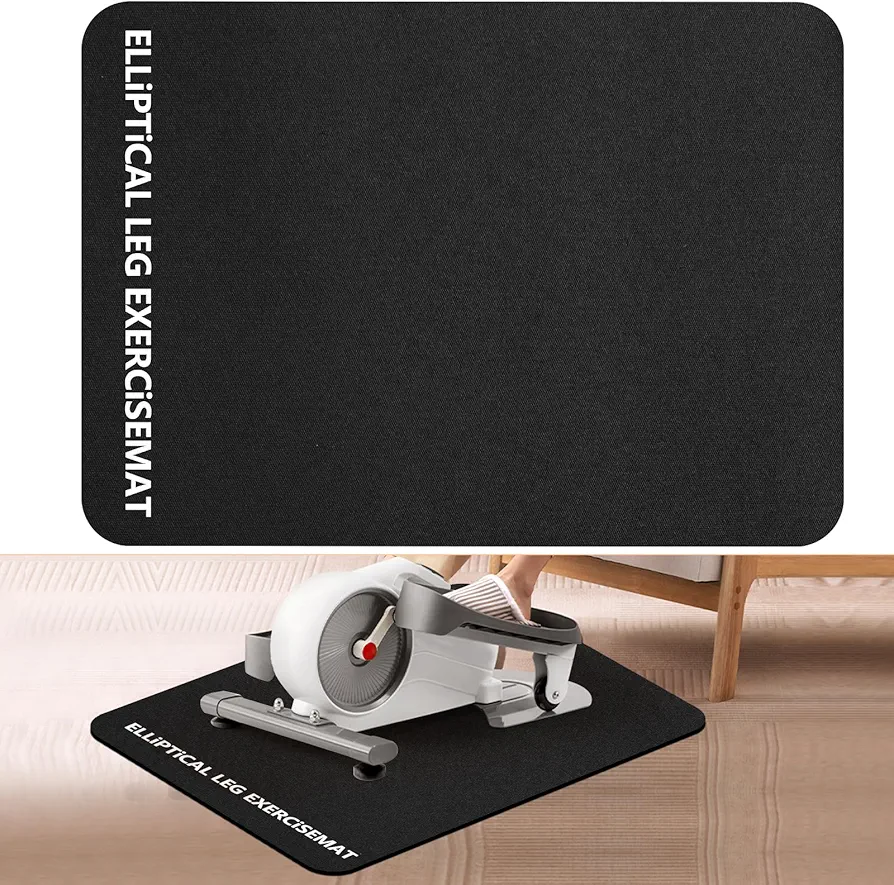Ellipse Leg Exerciser Machine Mat 23.6 x 17 in, Anglecai Non-Slip Workout Mat for Under Desk Ellipticals Exercise Mat for Ellipse Leg Exerciser Machine Exercise Mat for Seniors Fitness Sport