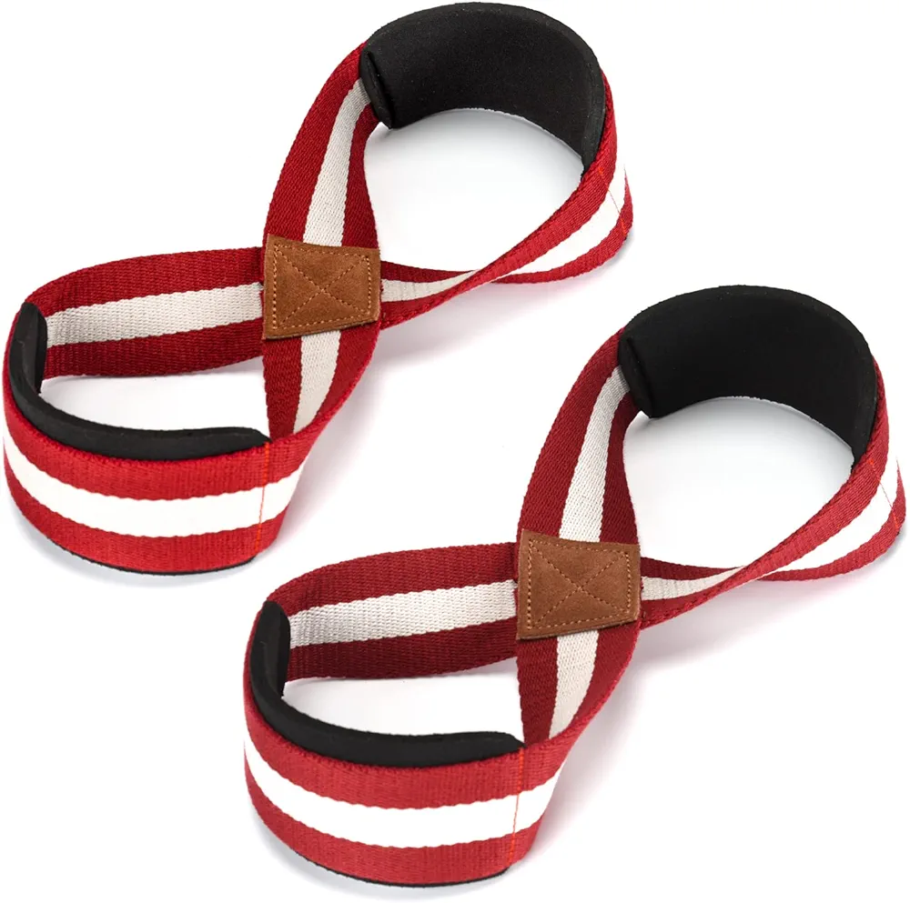 Figure 8 Weight Lifting Straps, Lifting Straps for Deadlift with Padded Wrist Protection, Extra Hand Grip Wrist Straps for Powerlifting, Bodybuilding & Strength Training