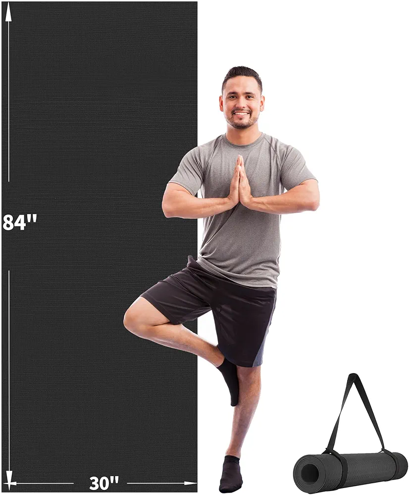 CAMBIVO Yoga Mat for Women and Men, Extra Long and Wide Exercise Mat(72"x48"/84"x30"), Large Non Slip Workout Mat for Yoga, Pilates, Fitness, Barefoot Workouts, Home Gym Studio