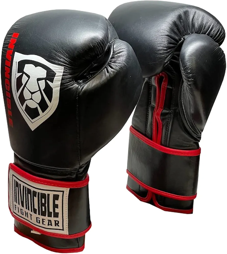 All Leather Boxing Bag Gloves for Mens or Womens Boxing Can be Used as Fitness Gloves, Punching Gloves, Sparring, Fighting Mitt Work for Kickboxing, MMA, Thai Pad Sizes 14oz