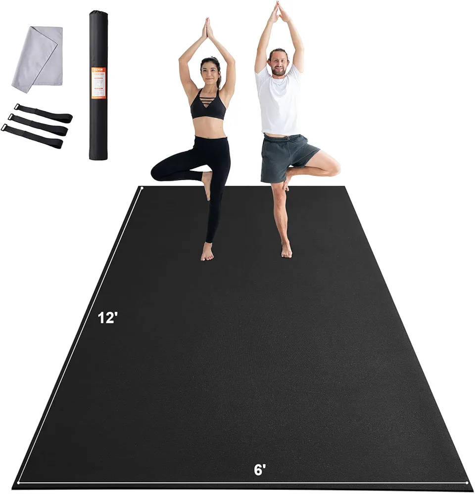 VEVOR Exercise Mat, Non Slip Premium Yoga Mat, Exercise Yoga Mat for Men & Women, Fitness & Exercise Mat with Bag & Carry Strap, for All Types of Home Yoga, Pilate & Floor Workout