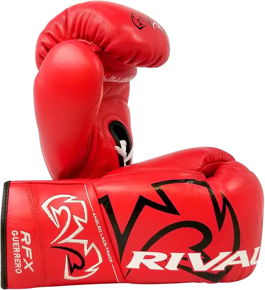 RFX-Guerrero SF-F Pro Fight Lace-Up Boxing Gloves - Red
