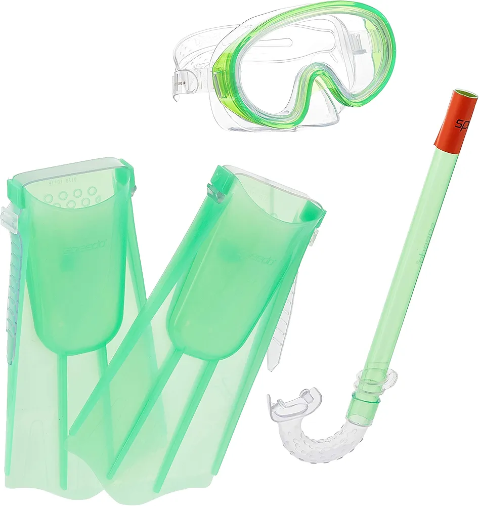 Speedo Aqua Quest Swim Mask, Snorkel & Fins Set