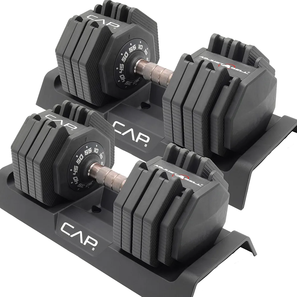 CAP Barbell ADJUSTABELL Adjustable Dumbbell Weights - Pair | 25 & 55 lb Pair Weight Option