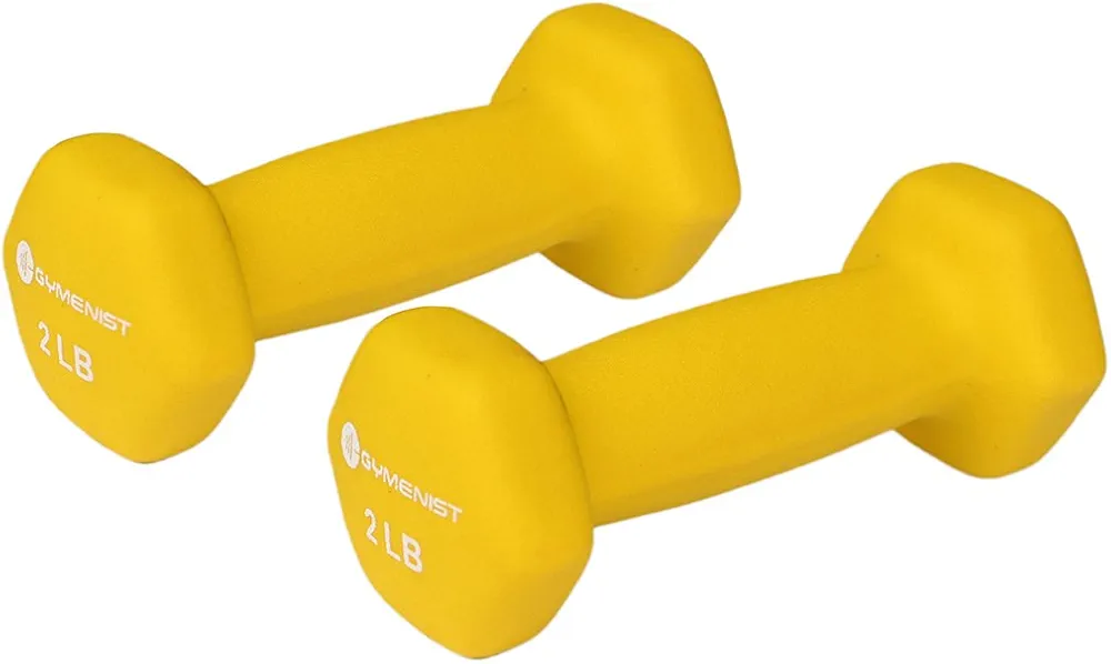 GYMENIST Pair of Dumbbells Set of 2 Soft Non Slip Grip Dumbbells Pair Covered with Neoprene