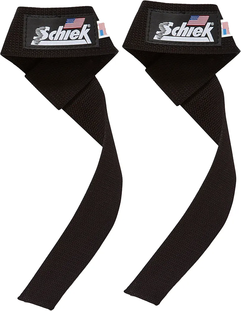 Schiek Sports Model 1000-BLS2 Extra-Wide 20" Basic Lifting Straps - Black