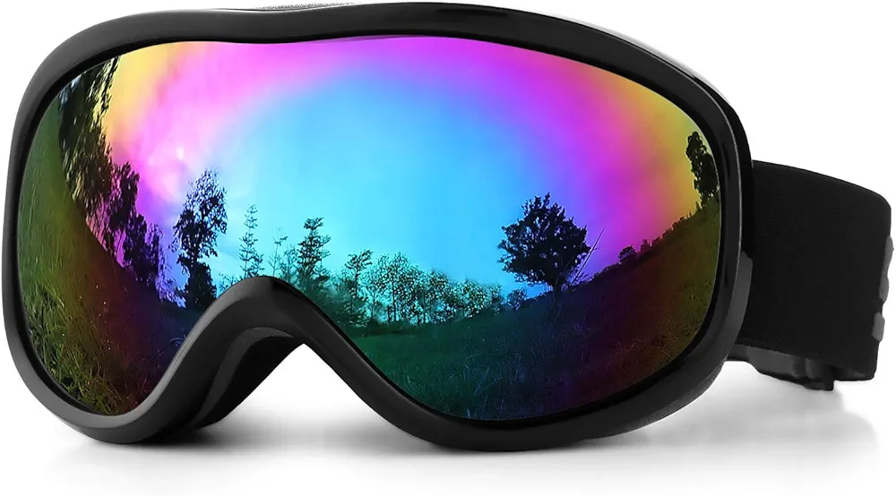 SPOSUNE Ski Goggles Over Glasses with Dual lens, Anti-fog Anti-UV Snow Goggle for Men Women Youth Skiing Snowmobile