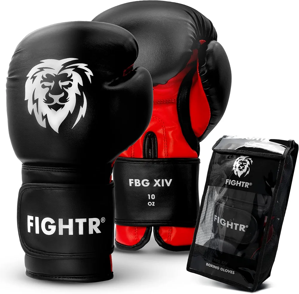 FIGHTR® Boxing Gloves - Maximum Protection & Stability | Boxing Gloves for Boxing, MMA, Muay Thai & Kickboxing | Sizes 8-16 oz, Includes Carry Bag