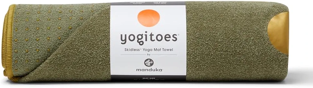 Yogitoes Yoga Mat Towel - Lightweight, Quick Drying Microfiber, Non Slip Skidless Technology, Use in Hot Yoga, Vinyasa and Power, 71 Inch (180cm), Earth