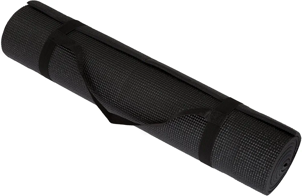 Yoga Mat - Thick Double-Sided Foam Gym and Workout Equipment - Padded Fitness Surface for Pilates with Carrying Strap by Wakeman