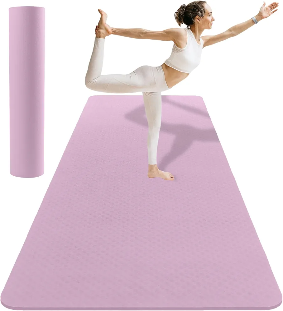 FrenzyBird Yoga Mat 72 "x 31" x 1/4 ", Exercise Mat Family Yoga mat Pilates Mat, non-slip, thick, TPE exercise mat for women and men, yoga, Pilates, gym and floor workouts