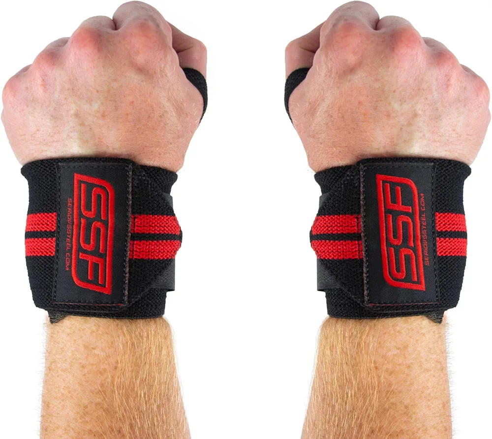 Serious Steel Wrist Wraps | Elite Lifting Wrist Supports | Weightlifting & Powerlifting Wrist Support w/Thumb Loop| Sold as Pair!