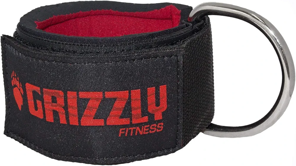 Grizzly Fitness Premium 2" Padded Neoprene Ankle Strap for Men and Women | One-Size Single