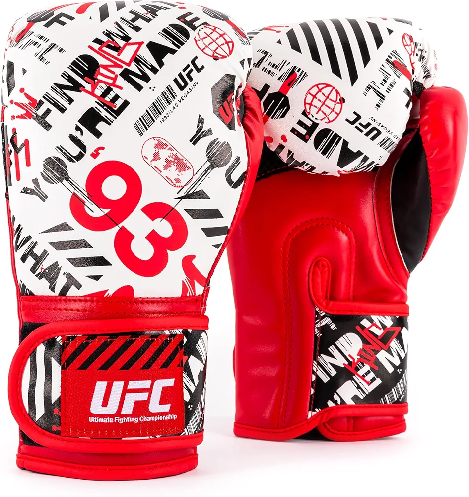 UFC Made Youth Boxing Gloves - Optimal Protection, Youth-Centric Fit, Durable Craftsmanship, MMA, Kickboxing, Muay Thai, Sparring, Heavy Bag Gloves, Mitts, Focus Pad, Workout, Kids
