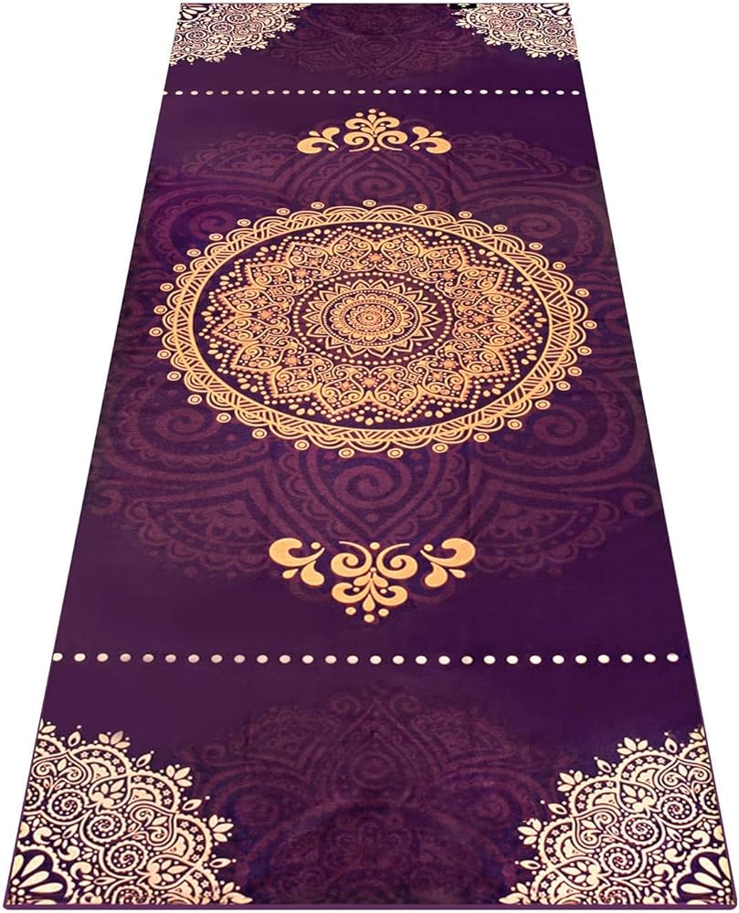 Heathyoga Non Slip Hot Yoga Towel, 100% Microfiber Non Slip Yoga Mat Towel for Hot Yoga, Pilates and Fitness, Exclusive Corner Pockets Design + Free Spray Bottle