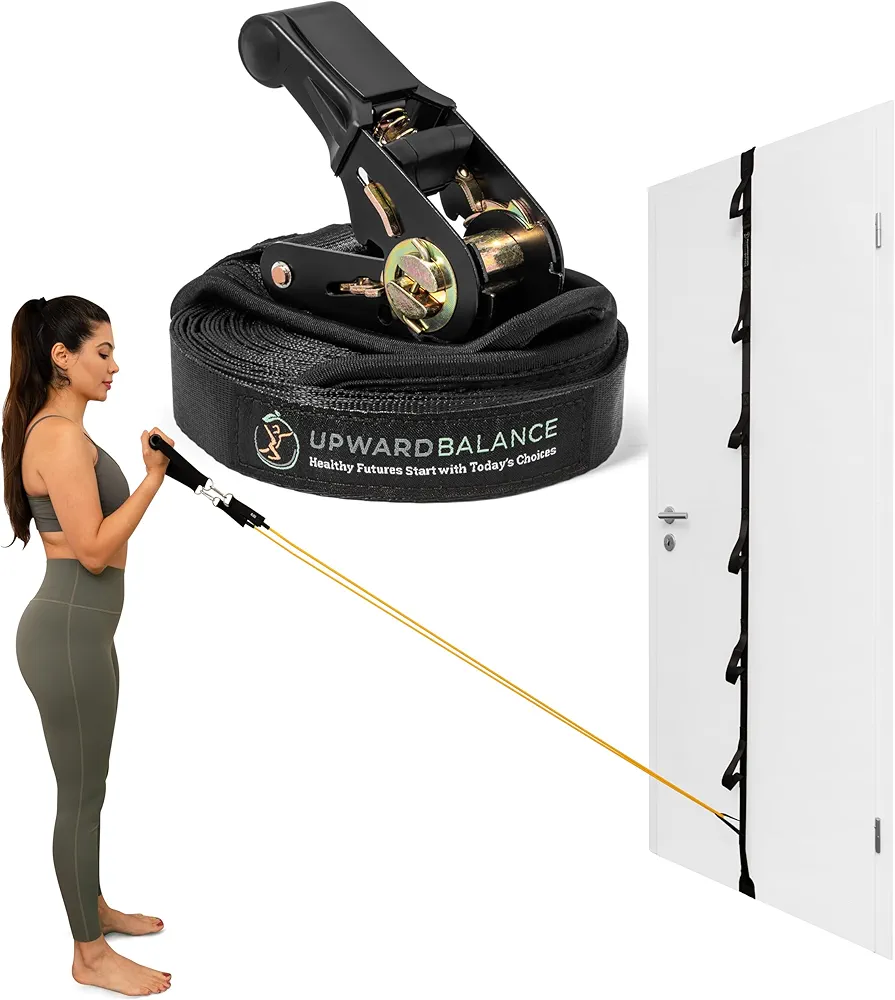 Door Anchor Strap for Resistance Bands - Heavy-Duty Multi-Loop Resistance Band Door Anchor Strap - Up to 9 Anchor Points, Portable Door Exercise Equipment for Home Workouts, Fits 6-8 ft Doors
