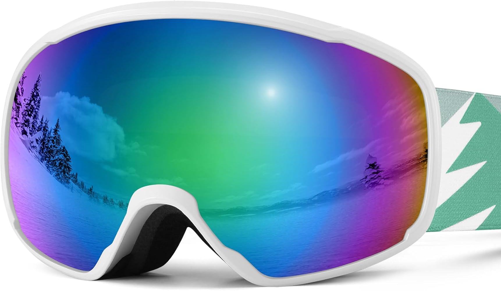 Odoland Kids Ski Goggles, Snowboard Goggles for Youth Skiing Age 8-16, Snow Goggles S2 Double Lens Anti-Fog UV400 Protection