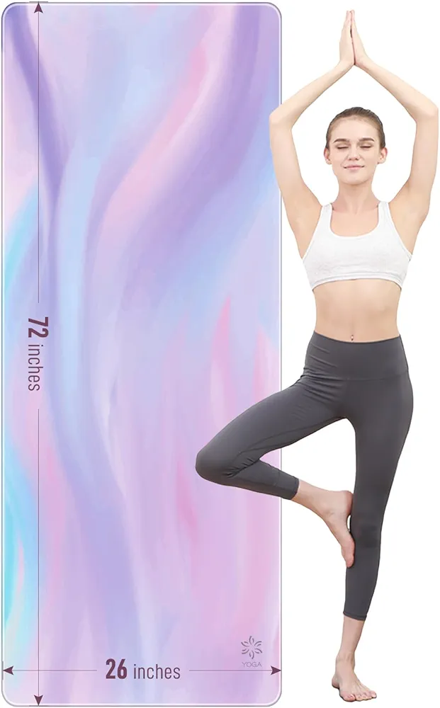 Sportneer Yoga Mat - 72” x 26” x 4mm Thick Extra Long and Wide Non Slip Exercise & Fitness Mat for for All Types of Yoga, Pilates & Floor Workouts, Home Gym Studio, (Gradient Blue) - (Gradient Pink)