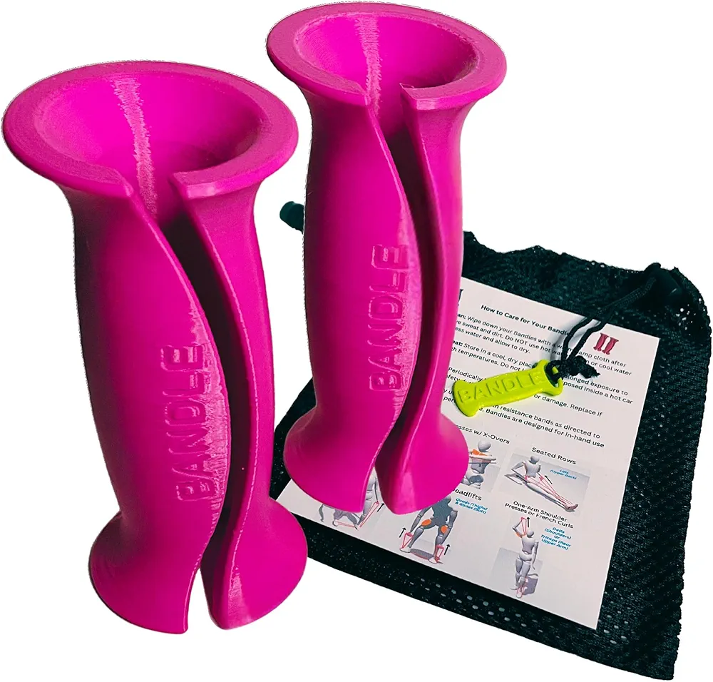 Bandles™ - True Ergonomic Resistance Band Handles | Unleash The Full Potential of Pain-Free, Full-Body Workouts | Durable & Comfortable for High-Intensity Training (2 Handles)