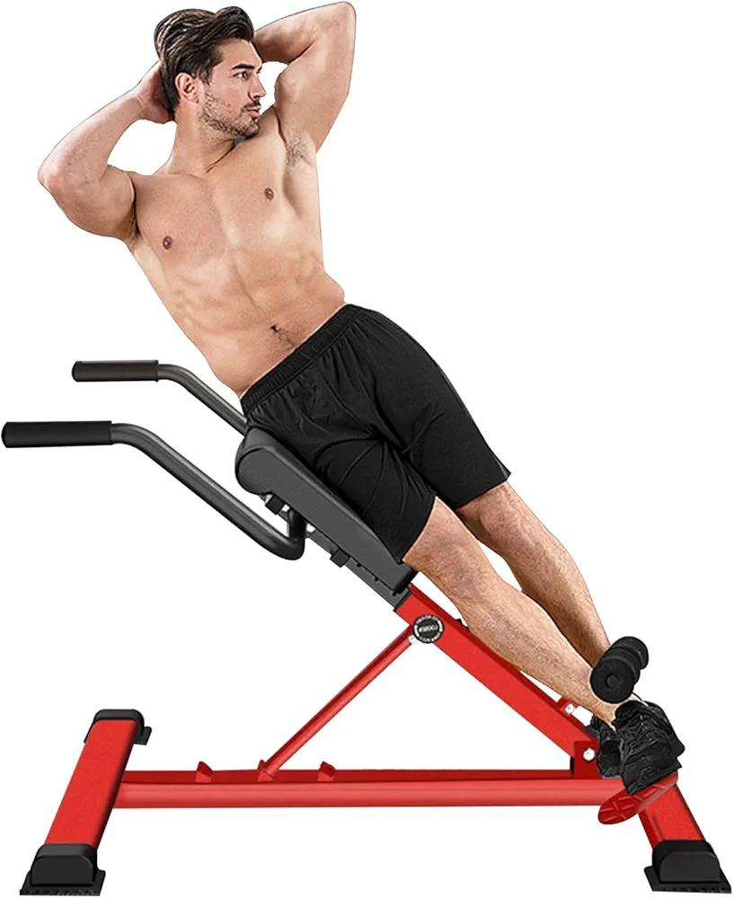 Roman Chair Adjustable Hyperextension Bench Multifunction Back Extension Machine Abdominal Exercise Leg Strength Trainer Exercise Chair For Home Gym