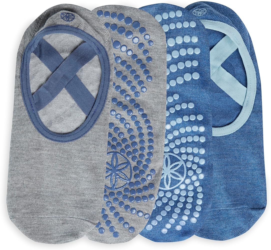 Gaiam Yoga Barre Socks - Non Slip Sticky Toe Grip Accessories for Women & Men