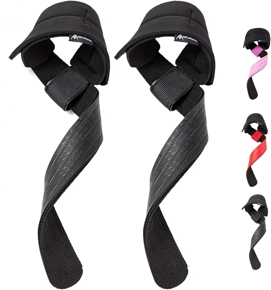 Wrist Straps for Weightlifting, Padded Weight Lifting Straps for Strength Training, Bodybuilding, Gym Workouts, and Powerlifting, Leather Material Enhances Grip Strength