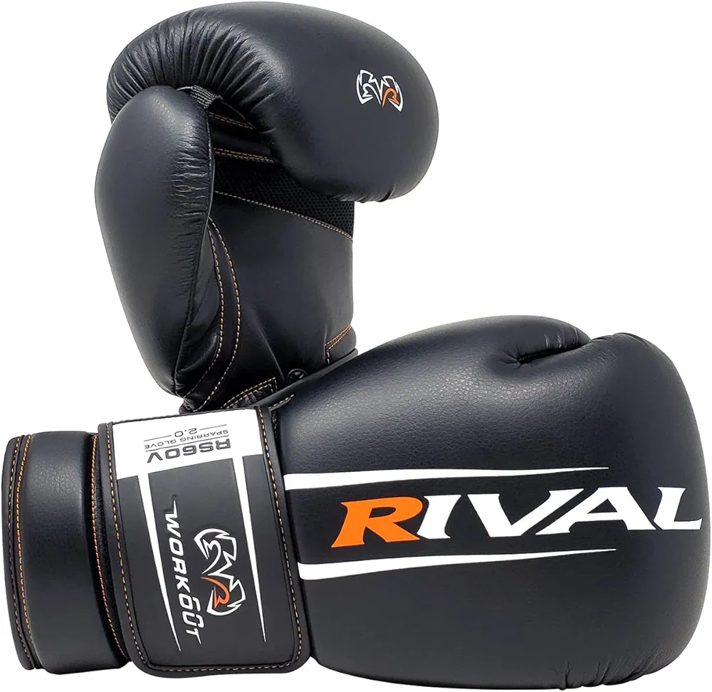RIVAL Boxing RS60V 2.0 Workout Sparring Gloves, Hook and Loop Closure - Bigger Punching Surface for Maximum Protection