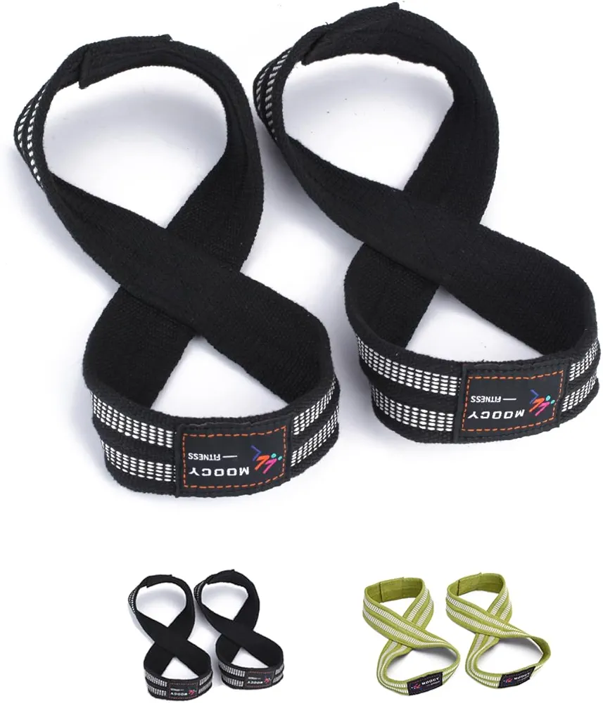 MOOCY Figure 8 Lifting Straps for Deadlift,Weightlifting,Strongman,& Cross Training Strong Weightlifting Wrist Wraps