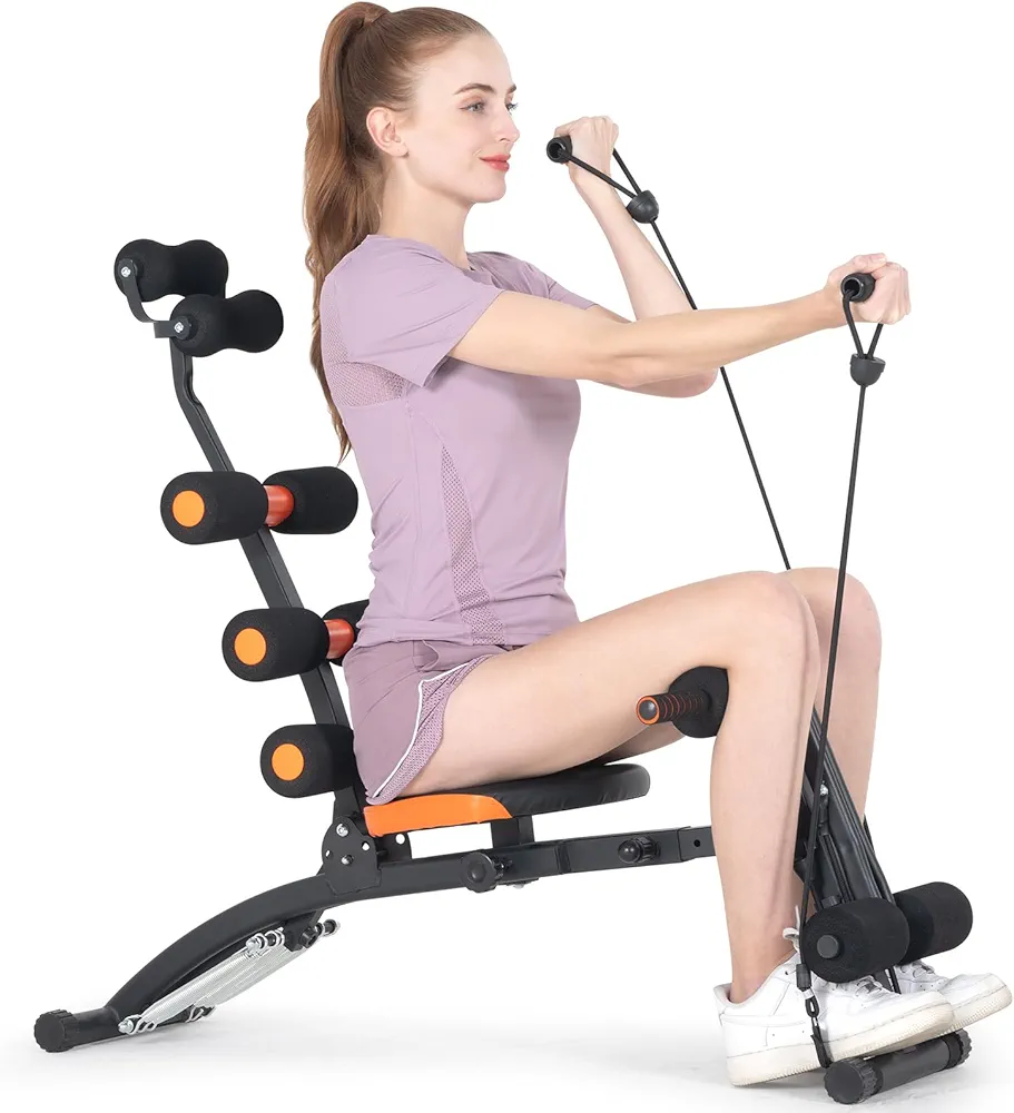 Dskeuzeew Ab Workout Bench for Home Gym, Multi-Functional Adjustable Ab Crunch Machine for Total Body Workout, Ab Exercise Equipment for Abs, Ab Trainer for Core, Leg, Thighs, Buttocks, Sit-up