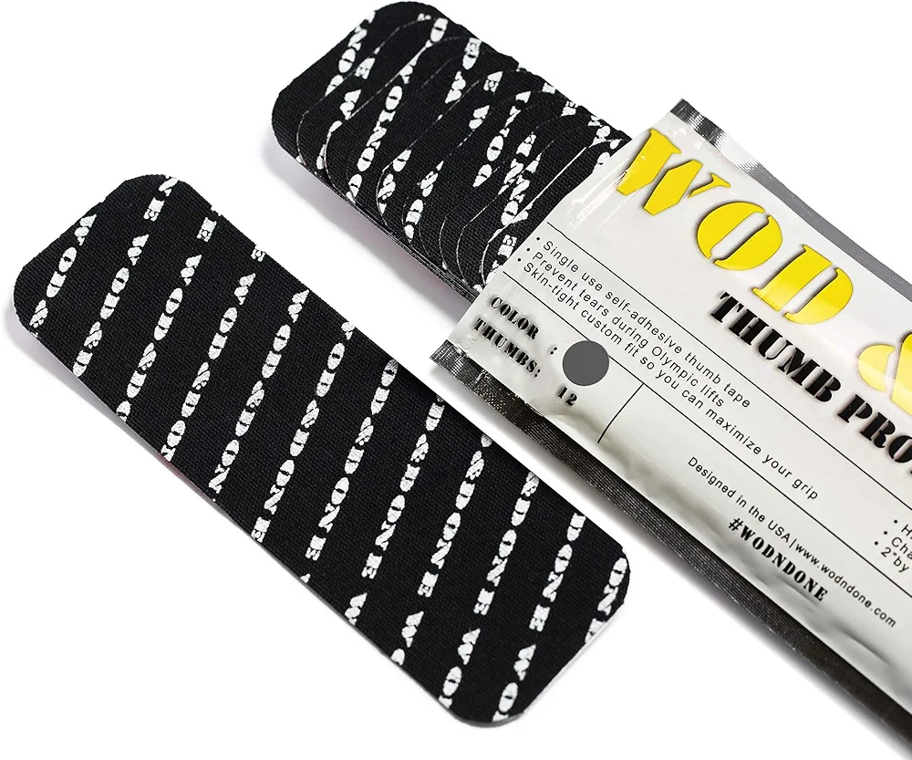 WOD&DONE Premium Pre-Cut 2in Athletic Thumb Protection Tape for Functional Fitness Hook Grip Olympic Weightlifting