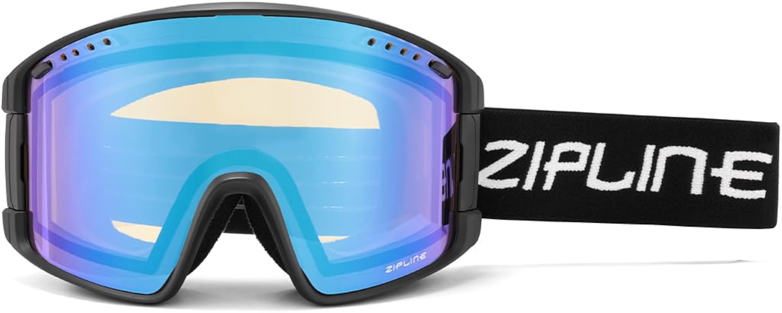 Zipline KLIK Ski Goggles - No Fog Magnetic Lenses, Double Cylindrical Polycarbonate, Adjustable Vent, Magnetic Lens System