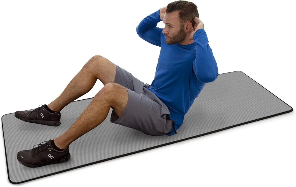MICRODRY Deluxe Fitness Exercise Yoga Mat for Home & Gym, Extra Thick for High Impact Training, Multi Layered Skid Resistant Surface, Odor Neutralizing with Carrying Strap