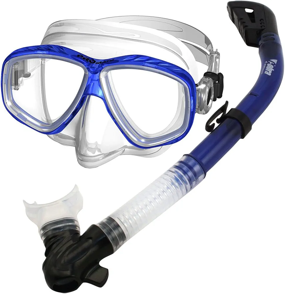 Snorkeling Scuba Dive Dry Snorkel Purge Mask w/Panoramic View Dive Gear